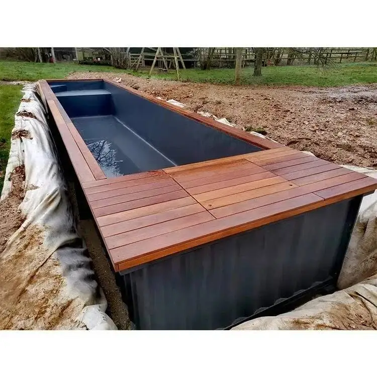 Contenedor de lujo a medida personalizable de 40 pies Infinity Pool Opciones de tamaño/color personalizados con azulejos de mosaico de vidrio Premium