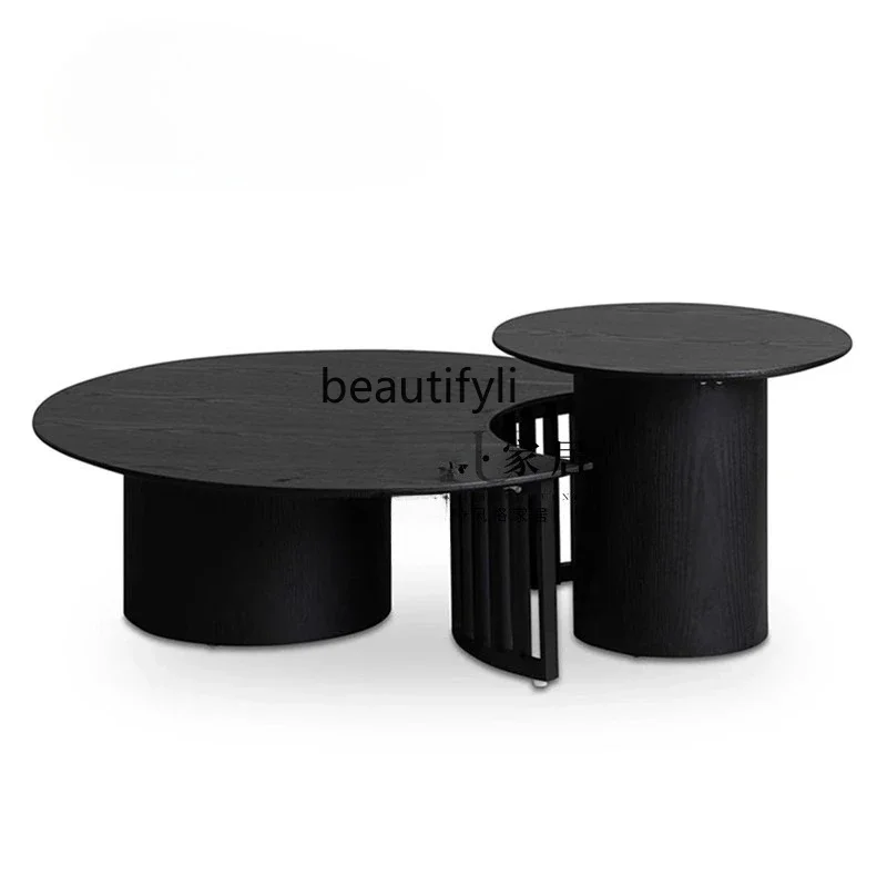

ss25 Nordic high and low combination solid wood coffee table simple Italian living room sofa creative coffee table
