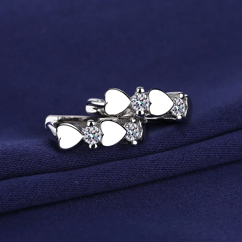 Luxury 925 Sterling Silver Earrings For Women Round Zircon Earrings Sparkling Party Wedding Jewelry Gift Accessories
