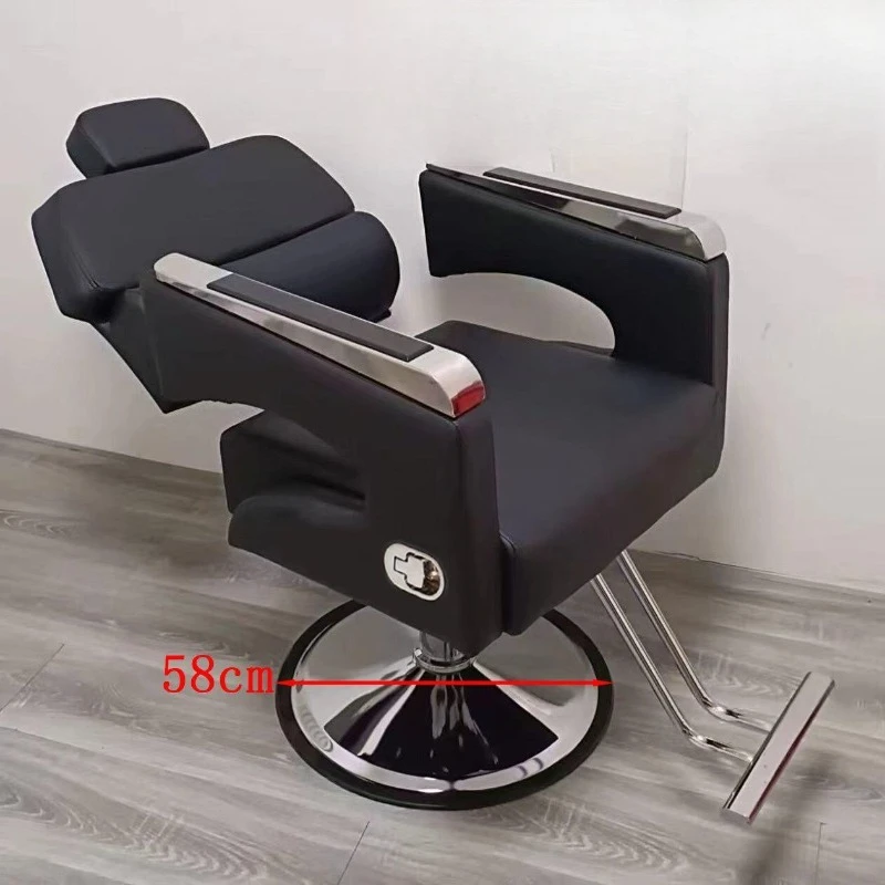 Swivel Professional Barber Chair Barbershop Height Adjustable Salon Chair Movable Folding Poltrona Barbiere Hair Salon Furniture
