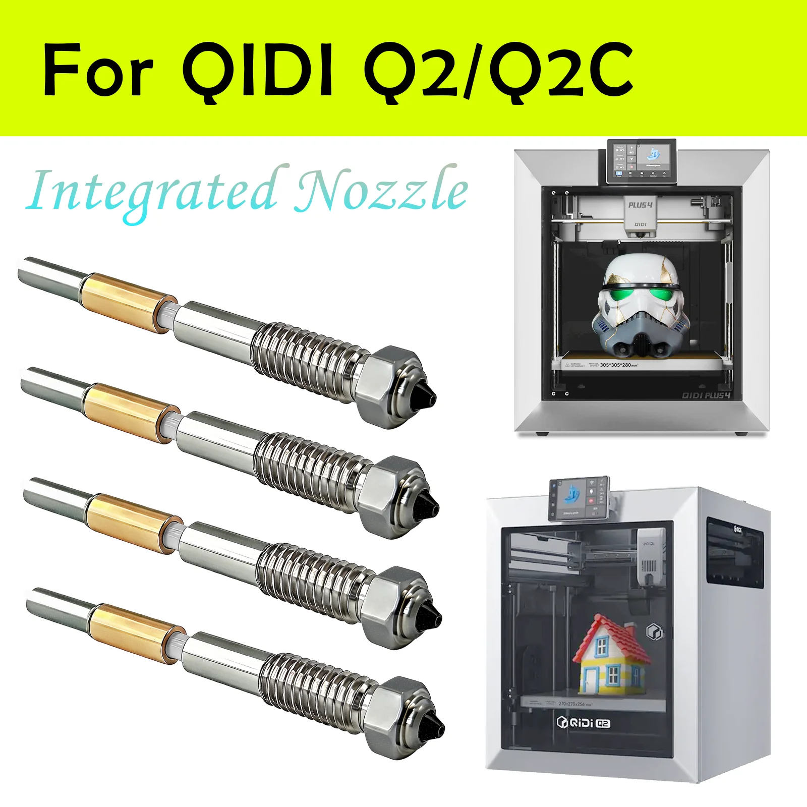 

Для QiDi Q2/Q2C Биметаллическое сопло с керамической изоляцией Интегрированная конструкция Интеграционные сопла для быстрого удаления для QIDI Q2 Combo