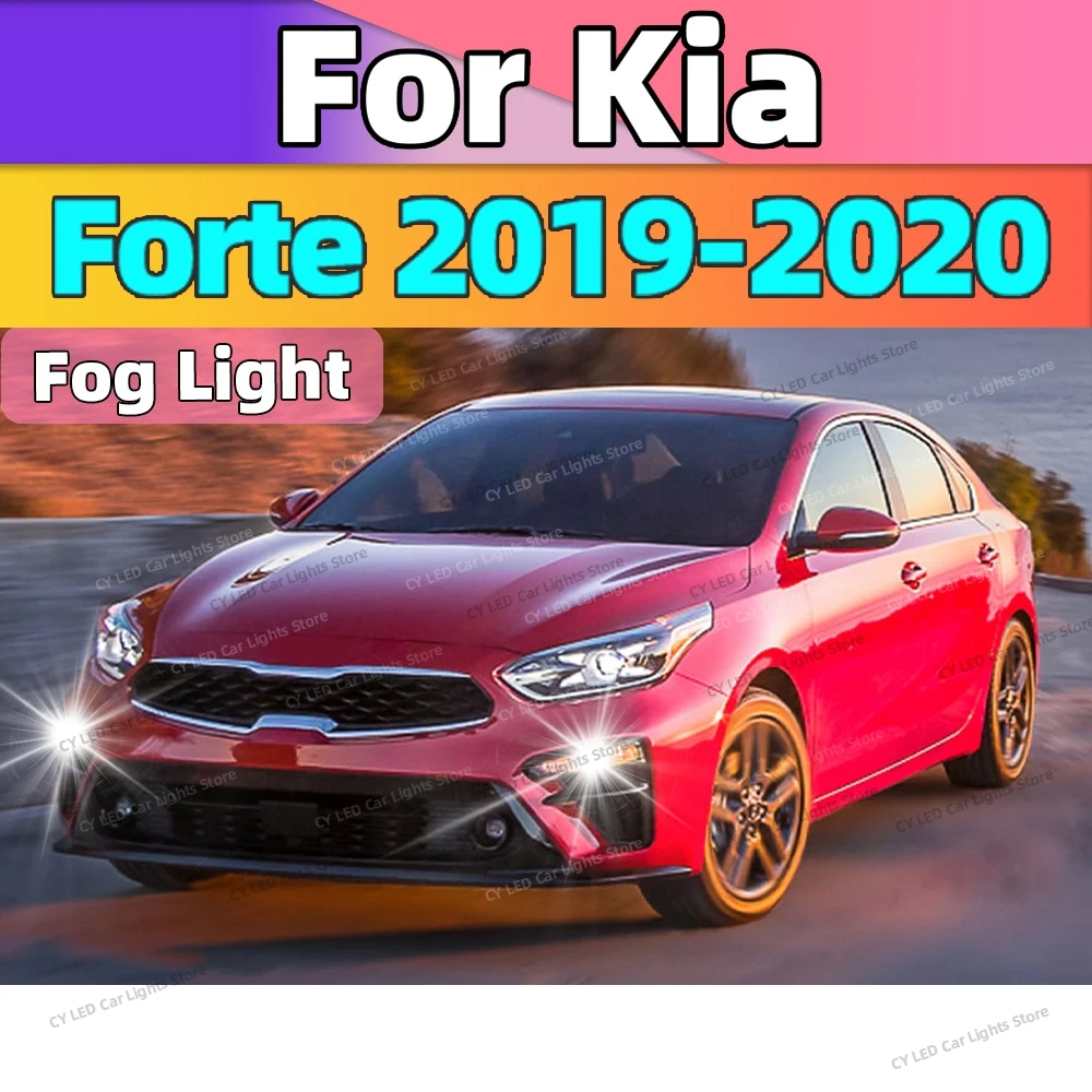 

2Pcs LED Fog Lamp 6000K Car Fog Light Front Bulb 20000LM Ultra Bright CSP Plug and Play For Kia Forte 2019-2020