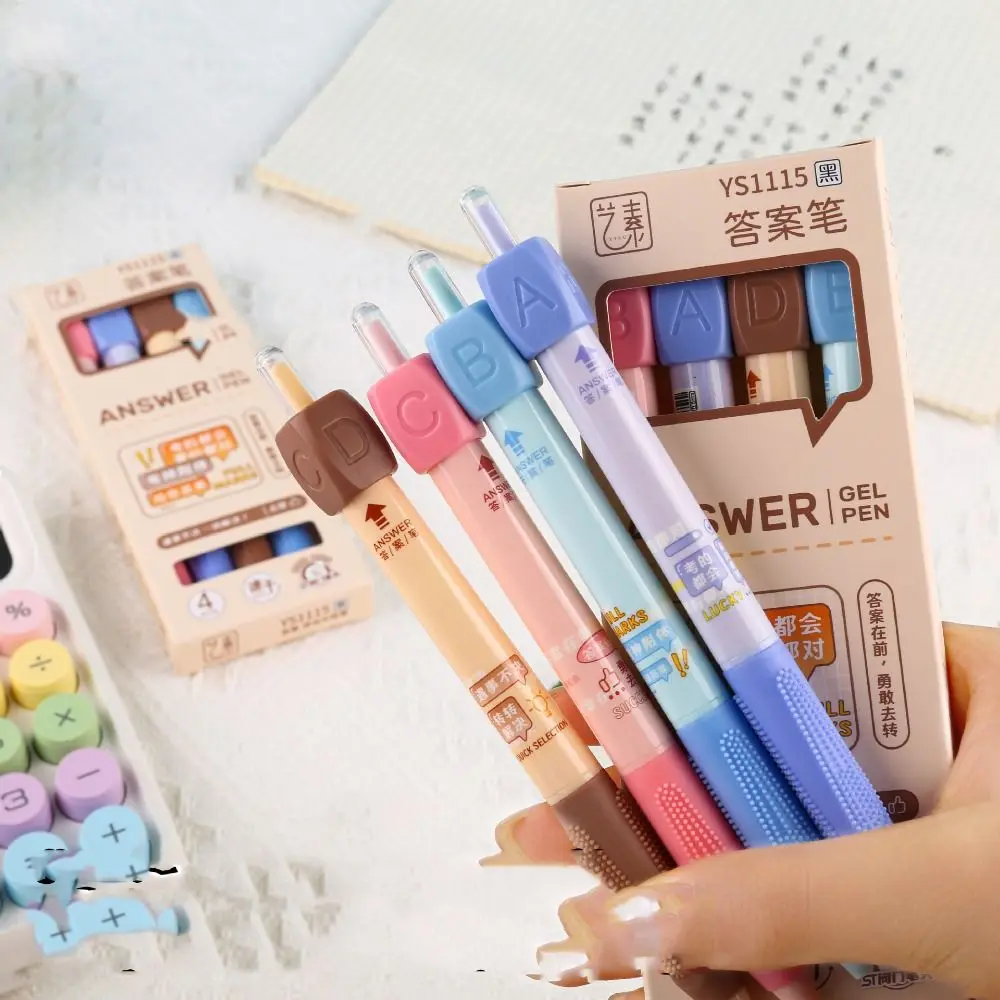 4PCS Press Rotating Answer Pen Capybara Dining Options Rotating Choose Pen ST Head Novelty Ballpoint Gel Pen