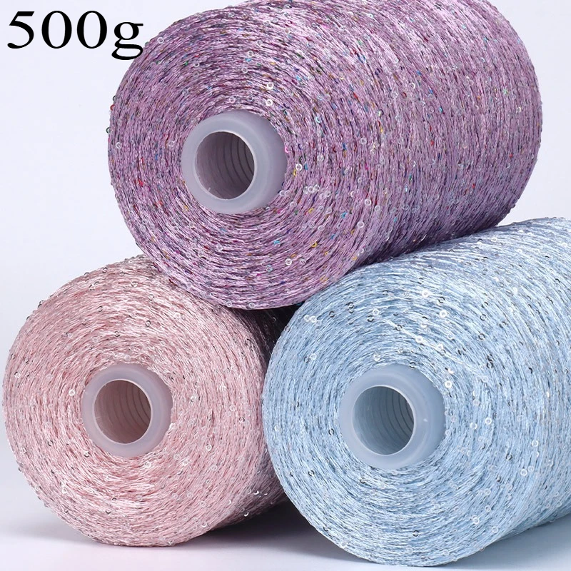 500 جرام عالية الجودة الماس حبة الغزل ، 2 مللي متر كثيفة مسافة قصيرة الترتر يتوهم الغزل ، DIY سترة سترة الملحقات خيط الكروشيه #3