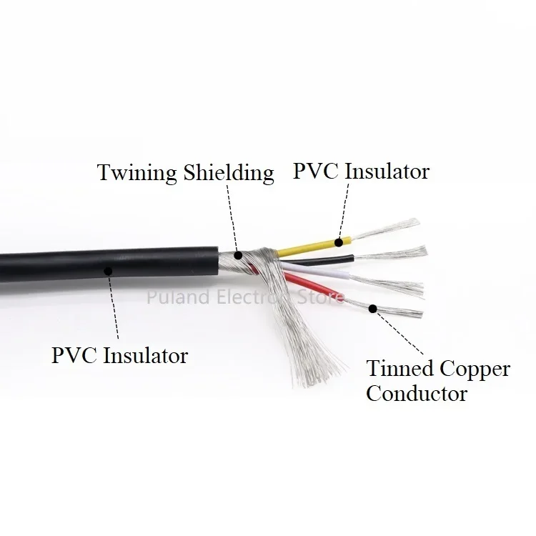 1~20m UL2547 Signal Shielded Cable 30 28 26 24 22 20 18 AWG 2 3 4 5 6 7 8 Cores PVC Insulated Amplifier Audio Tinned Copper Wire