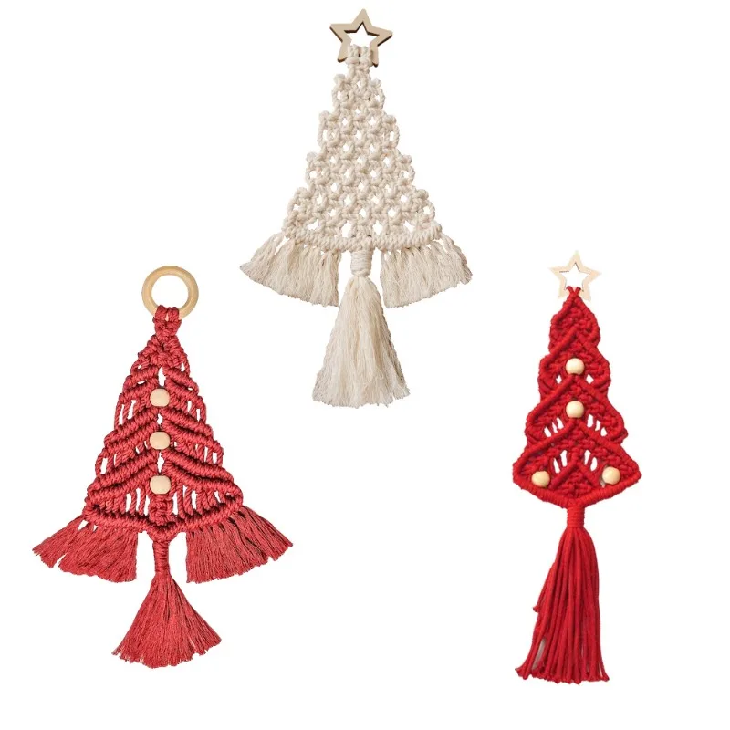 Christmas tree tapestries, Christmas decoration pendants, hand-woven home decoration