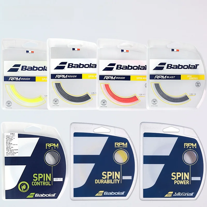 Corda de Tênis Babolat Power Polyester 56-59 Libras, Rotação e Potência, Durável e Elástica, Suprimentos para Fãs de Esportes e Fitness
