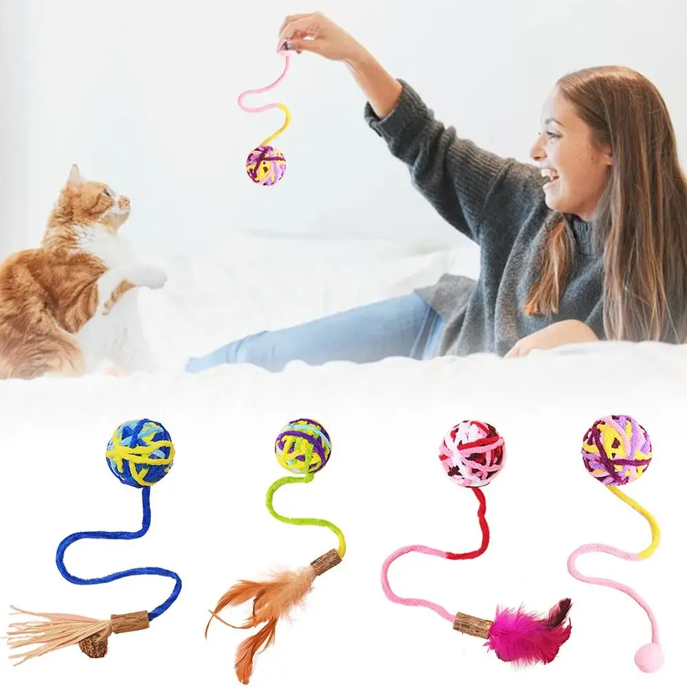 Colorful Yarn Balls Fashion with Bell Sounding Teasing Cat Toys 1PC Nibbling Pet Play Cat