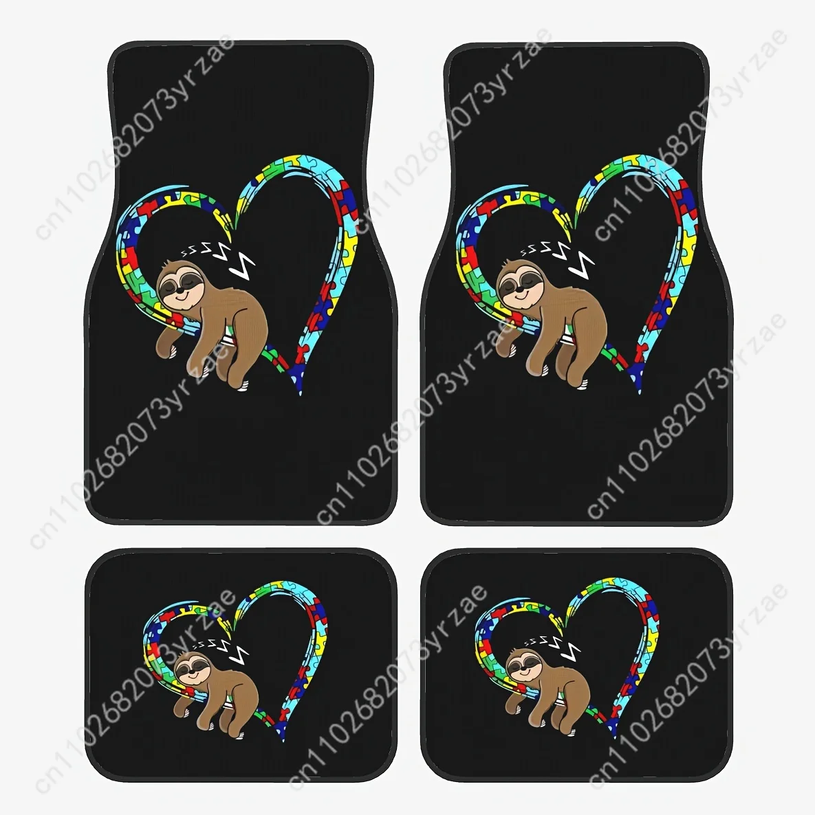 

Heart Sloth 4pcs Universal Car Floor Mats All-Season Fashionable Auto Interio Absorbent Non-Slip Washable Car Floor Mats