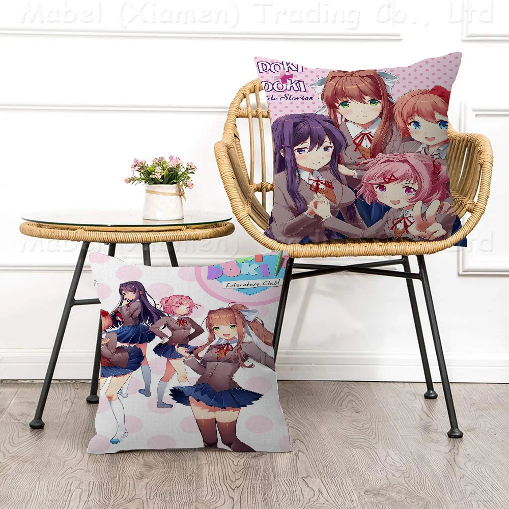 Game Doki D-Doki Pillow Gifts Home Office Furnishings Bedroom Sofa Car Cushion Cover Case 45x45cm