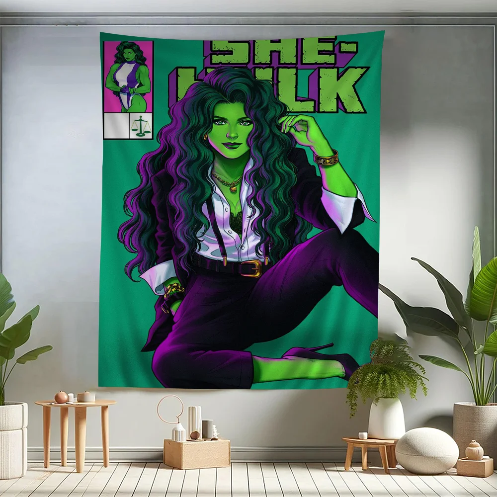 She Hulk Tapestry Art Printing Bohemian Wall Tapestries Mandala Decor Blanket