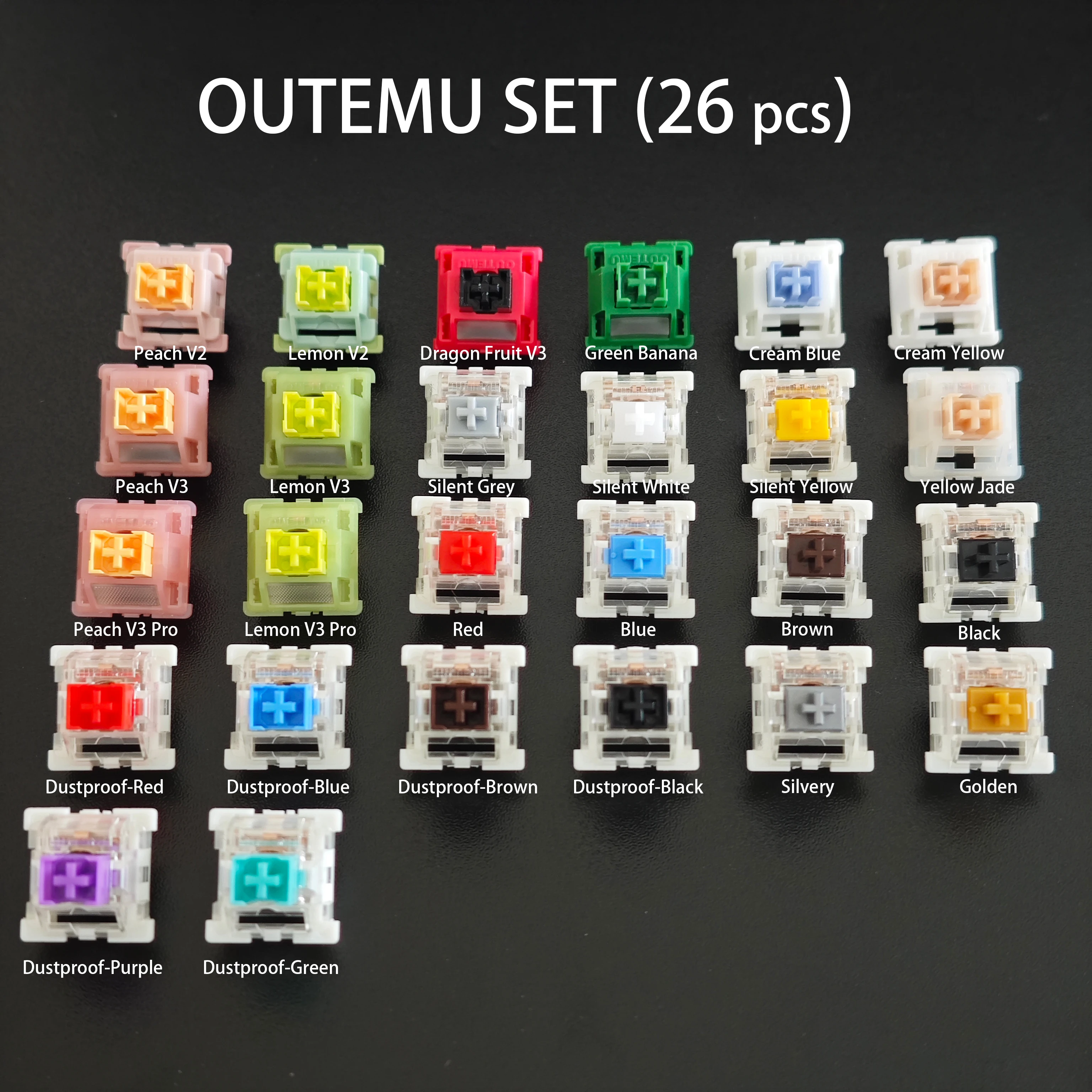 Outemu Gateron Kailh Schalter-Tester Multi-Marken-Erlebnispaket für Mechanische Tastaturen Magnetische Tastaturen Low-Profile-Schalter
