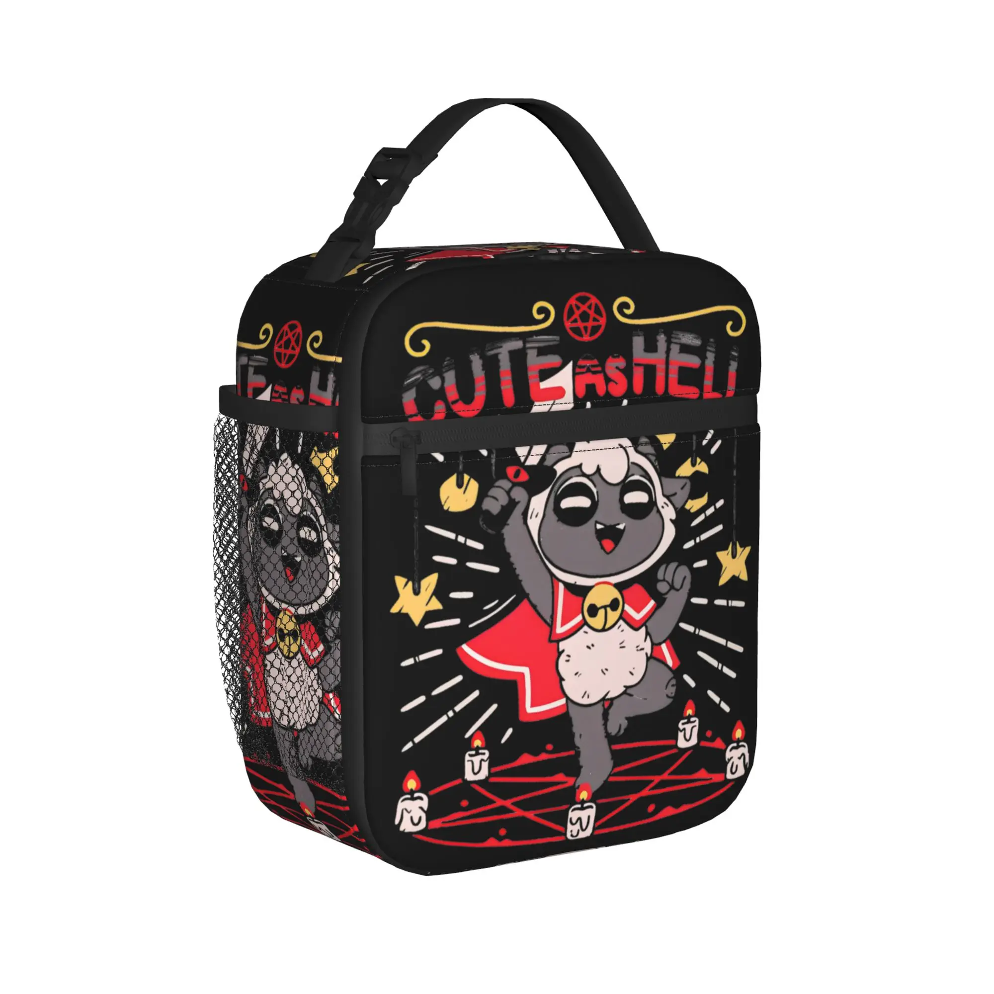 Cult Of The Lamb Insulated Lunch Bags Thermal Bag Reusable,Lunch Container  High Capacity Tote Lunch Box Bento Pouch College