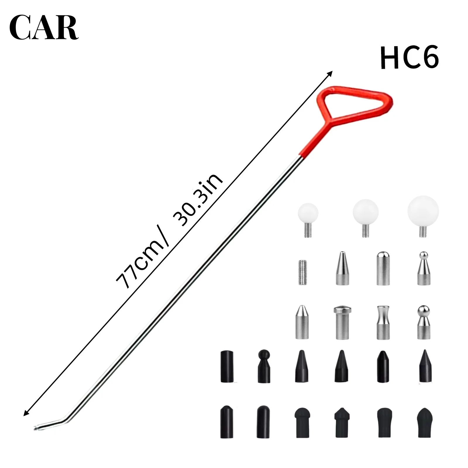 Paintless Dent Repair Rod Kits Car Dent Repair Hook Tools with 122PCS Tap Heads