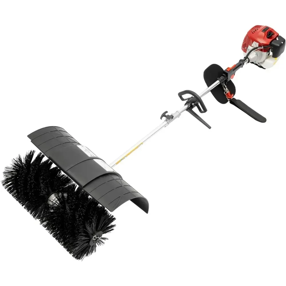 

52CC 2 Stroke Gas Handheld Sweeper Broom, 2.3HP Side-Mounted Power Sweeper, 1700W Artificial Lawn Sweeper with Air Filter for Ef