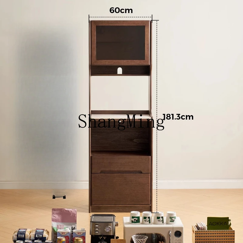 

FG solid wood sideboard, wall-by-wall integrated locker, narrow coffee and tea cabinet
