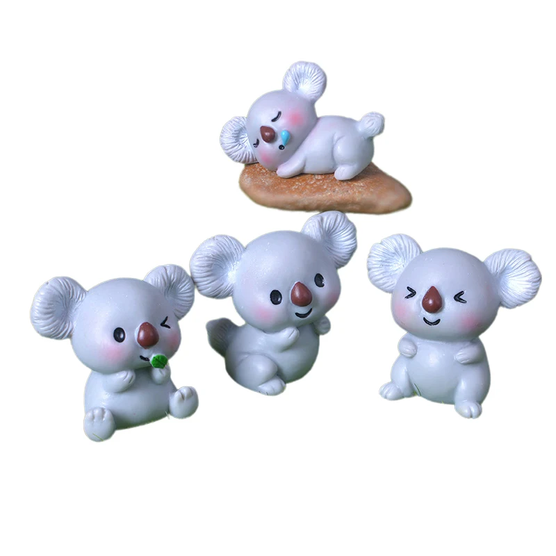 Figurinhas de Animais Koala em Miniatura Kawaii, Micro Paisagem, Bonecas Modelo, Ornamentos para Decoração, Decoração de Bonecas, Presente