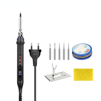 908U Digital Soldering Iron Set Kit 80W with Switch Adjustable Temperature LCD 220V/110V Welding Repair Tools Ceramic Heater