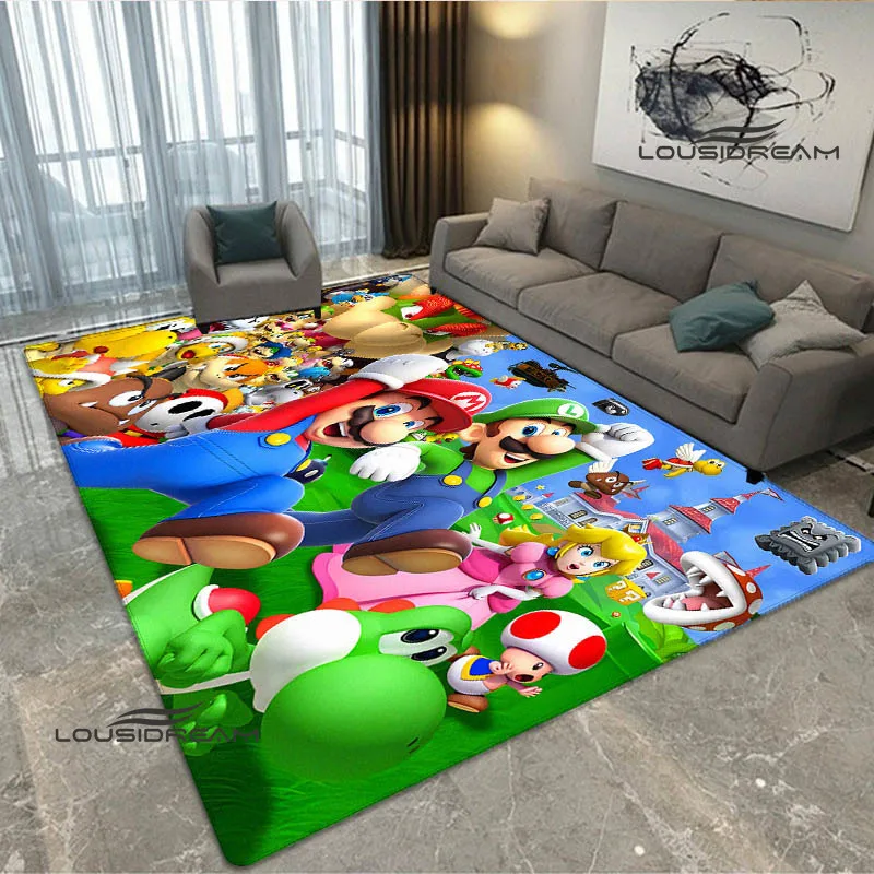 3D Cartoon M-Mario-Bros Print carpets non-slip carpet yoga cushion area carpet outdoor carpet cute rug floor mats Birthday Gift