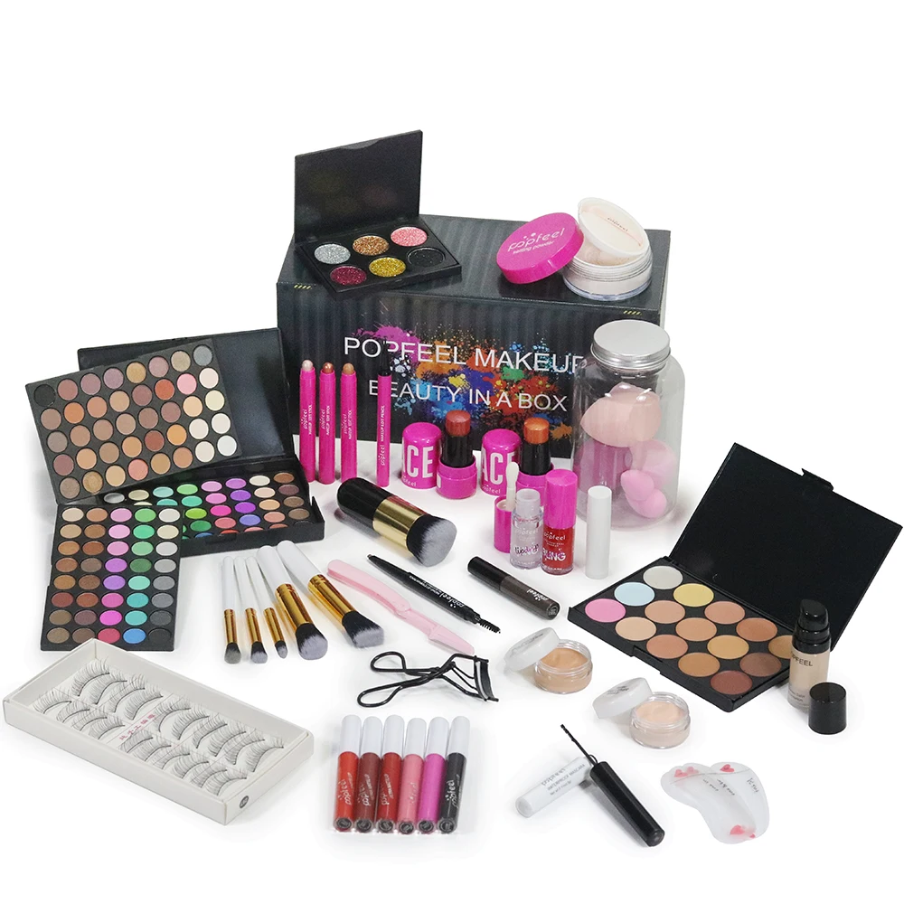 POPFEEL Set regalo professionale per trucco tutto in uno - Kit trucco a sorpresa definitivo per ragazze e donne, perfetto per regalare!