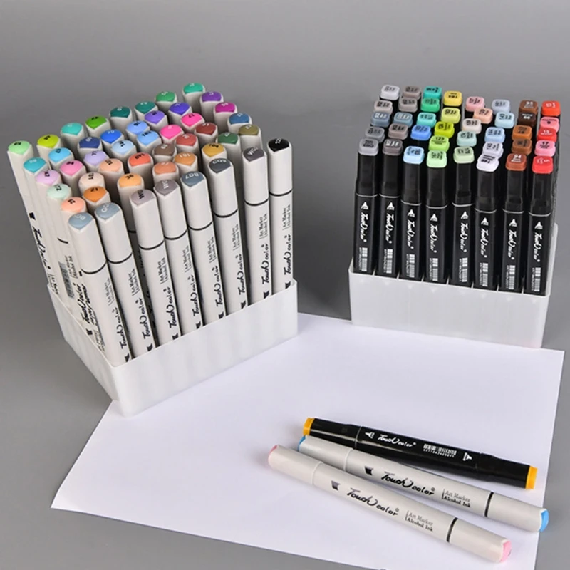 30/36/40/48 Slots Plastic Marker Pen Box Paint Brushes Holding Desktop School Home Office Stationary