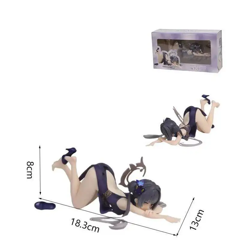 10CM Anime Game Blue Archief Kisaki Action Figure Knielen Cheongsam Jurk Model Pop PVC Desktop Ornamenten Collectie Geschenken