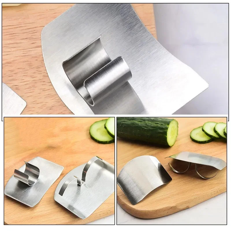2-12Pc Stainless Steel Finger Protector Set Ergonomic Fit For Slicing Chopping Cooking Safe Kitchen Gadget Finger Guard For Food