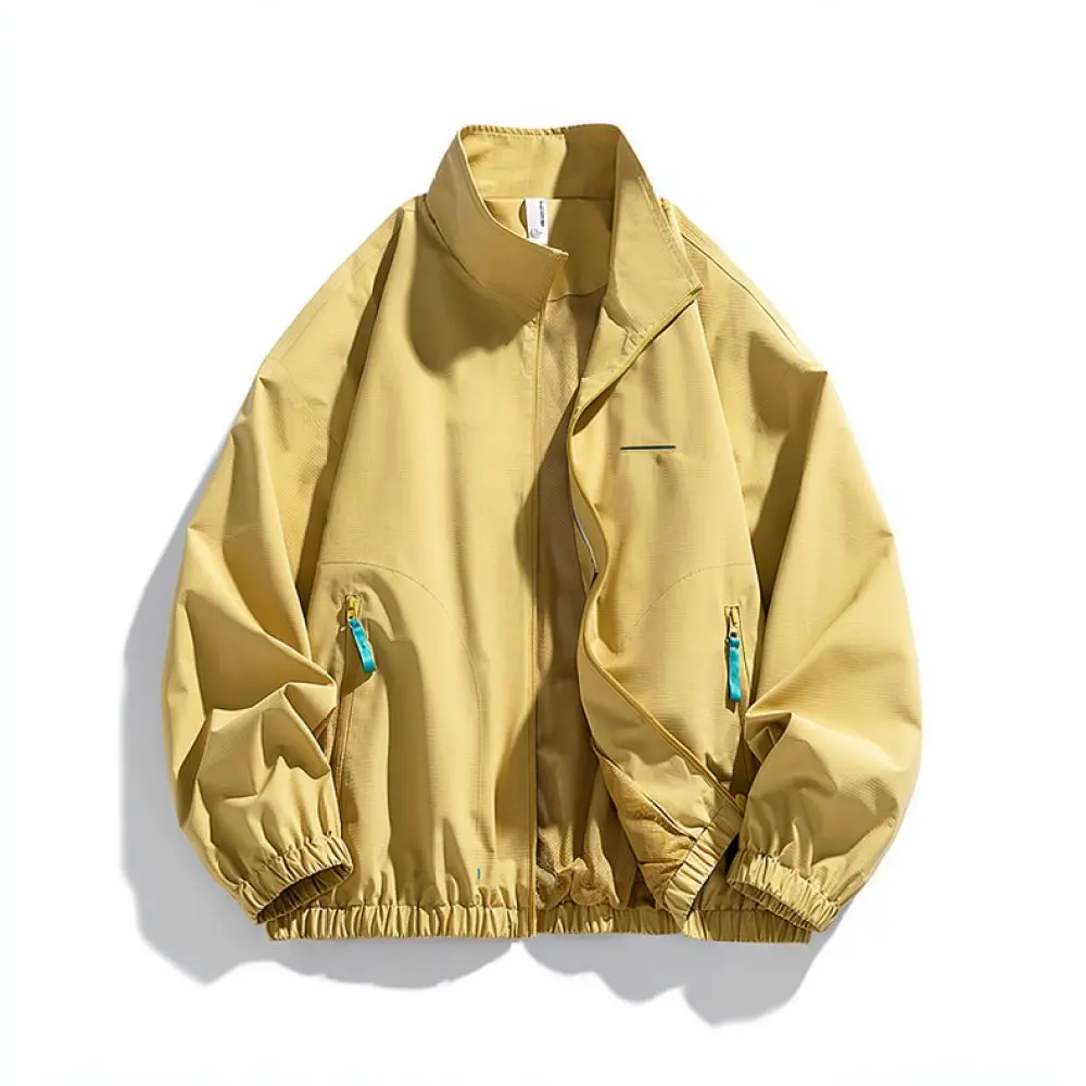 Hooded Sports Jacket Unisex Outdoor Waterproof Windbreaker Hiking Camping Travel Casual Baseball Style Loose Coat