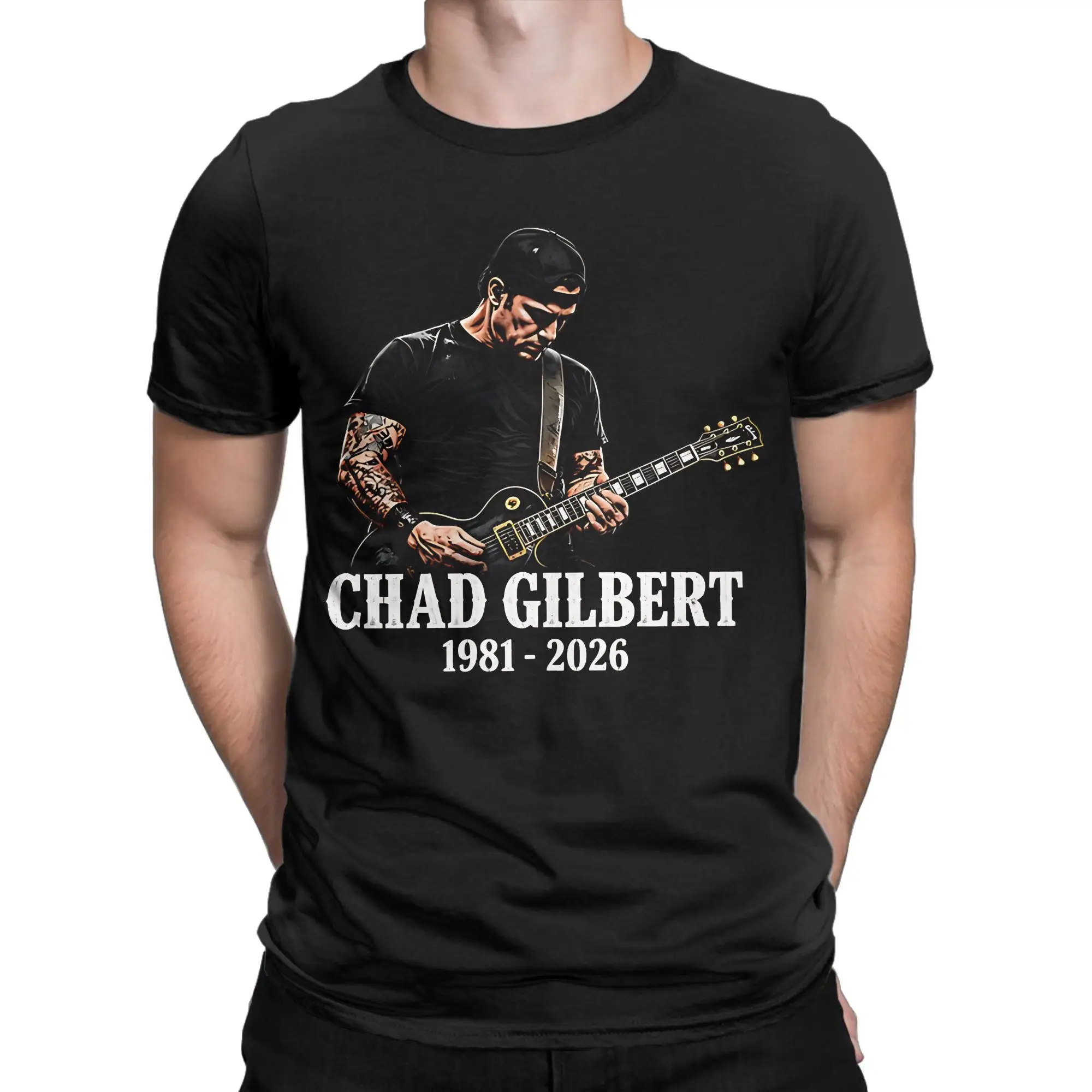 Vintage Rip Chad Gilbert Guitarist T-Shirt Men Women Crewneck Pure Cotton T Shirt  Short Sleeve Tees Plus Size Clothes