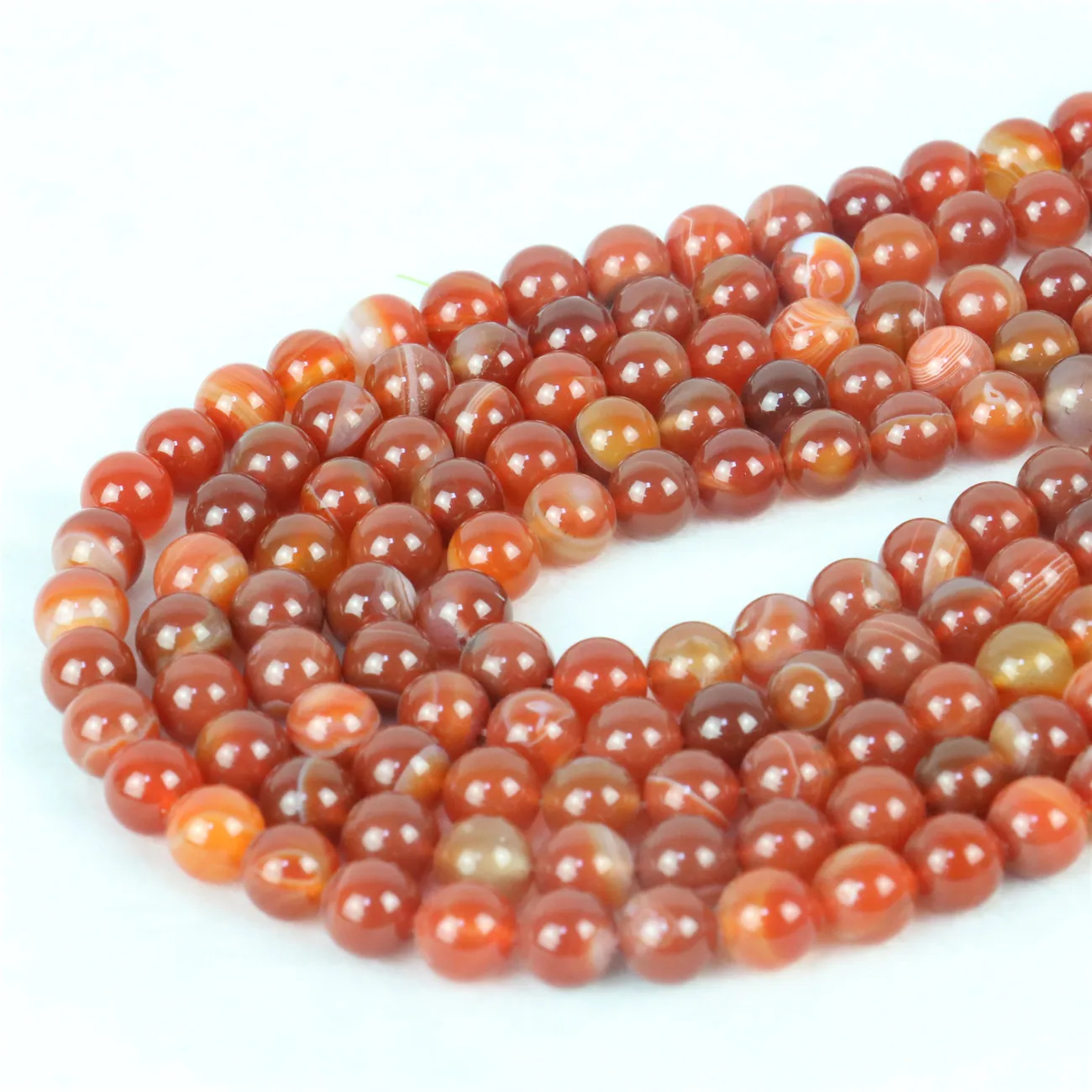 10mm Round Orange Stripe Agates Stone Loose Beads Women Girl Mixcolor Fashion Jewelry Making Design DIY Part Natural Accessories