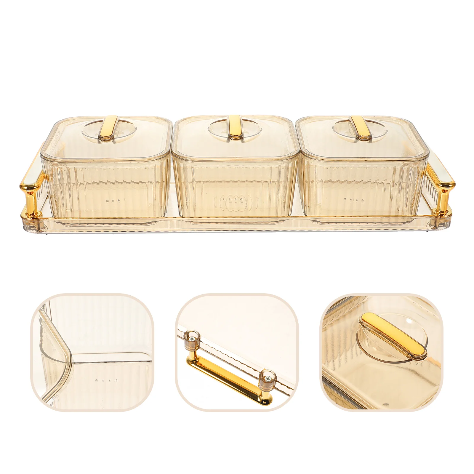 

1Set Snack Storage Plate Durable Serving Bowl for Candies Nuts Dried Fruit Appetizers Party Platter Divided Serving Tray