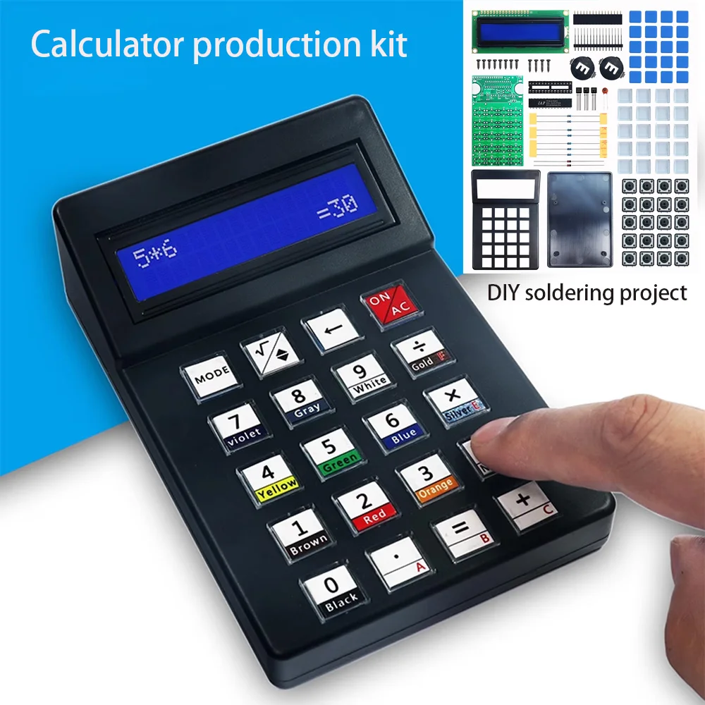 diy electronic calculator kits 51 microcontroller soldering practice experiment LCD1062 display