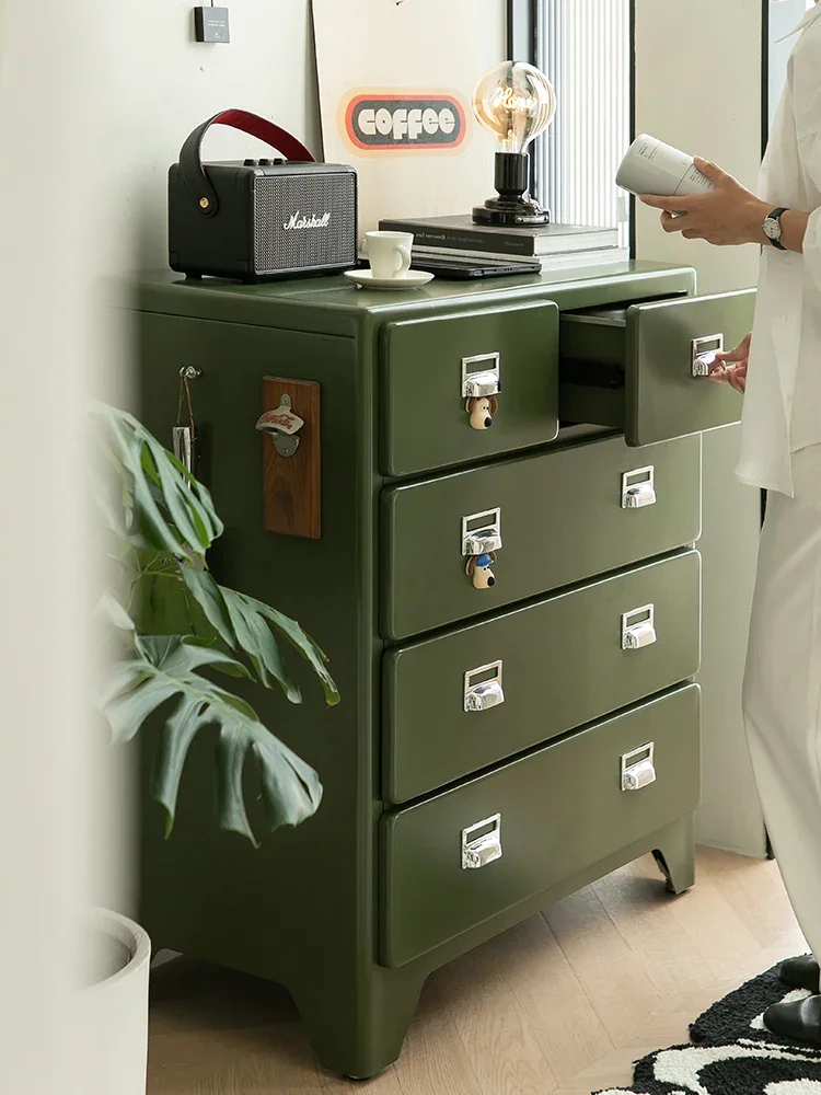 Japanese retro tin cabinet, bedroom four-layer chest of drawers, sideboard, ins metal drawer storage cabinet