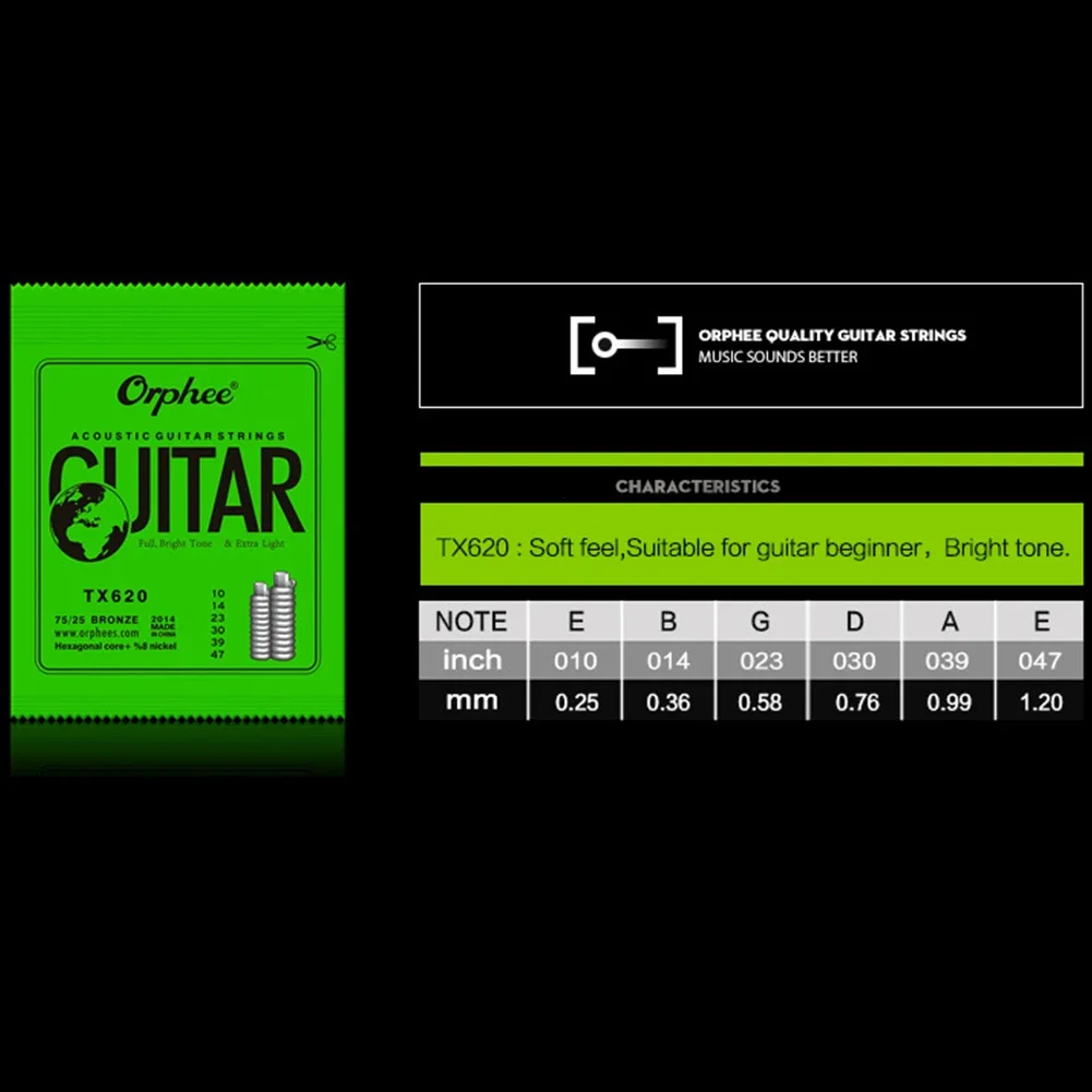 Orphee Acoustic Guitar Strings Replace Single String EBGDA Gauge 010 014 023 030 039 047 Musical Instruments Guitar Parts