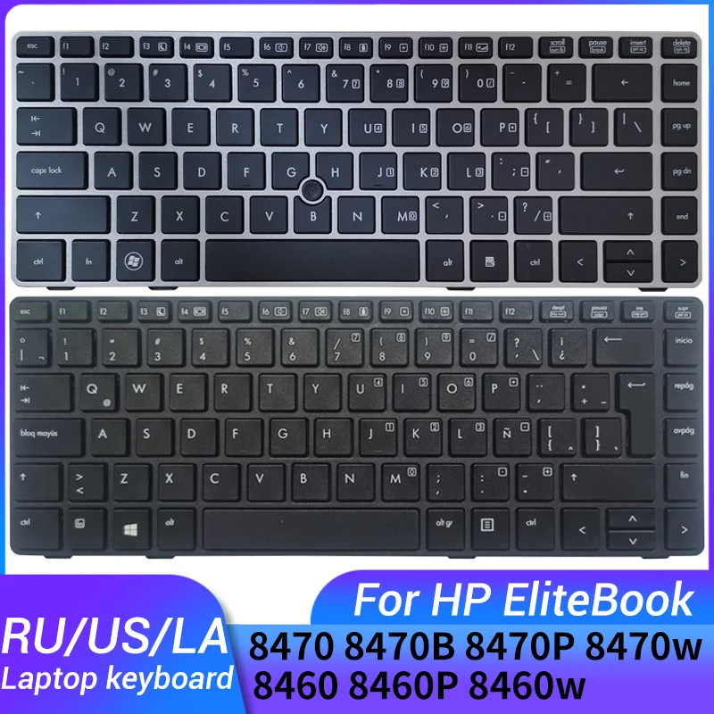 

NEW Russian/US/Spanish/Latin laptop keyboard For HP EliteBook 8470B 8470P 8470 8470w 8460 8460p 8460w