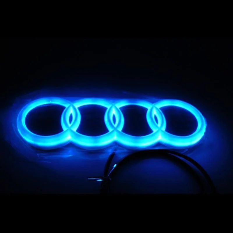 Grade dianteira do carro LED Logo Decoração Bagagem, 4d Lâmpada de Reajuste, Audi A3, A4, A5, A6, A7, A8, S3, S4, S5, S6, S7, Q3, Q5, q7, acessórios