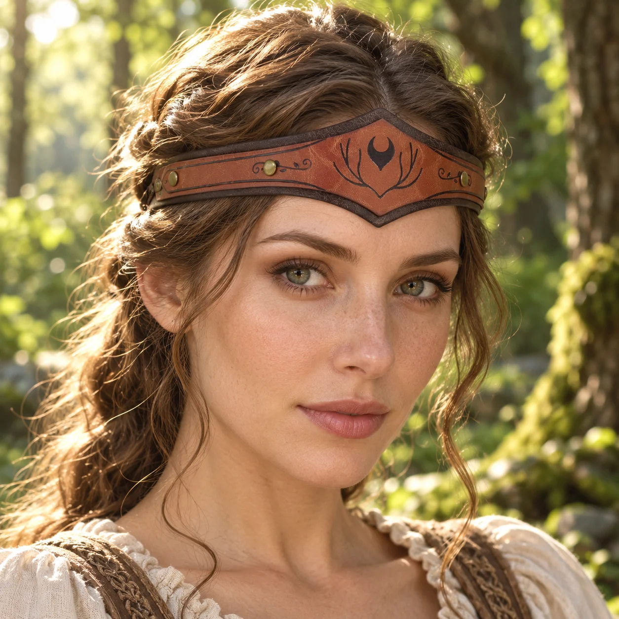 UYEE Belt Men's Celtic Knot Leather Headband, Halloween Renaissance Cosplay Costume Head Belt