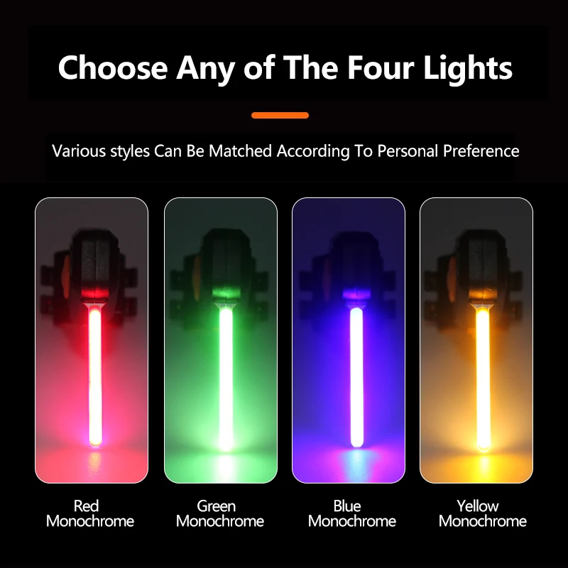 دراجة الضوء الخلفي وسائط الإضاءة المتعددة USB قابلة للشحن Led الدراجة الخفيفة فلاش الذيل أضواء خلفية لمقعد الدراجة الجبلية