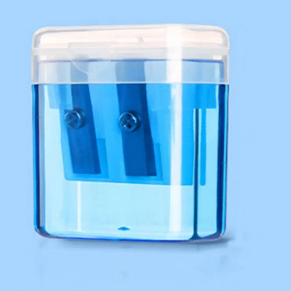 Точилка для карандашей с двумя отверстиями, точилка для карандашей с двойным отверстием и коробкой для хранения для домашнего офиса, детей, эффективная