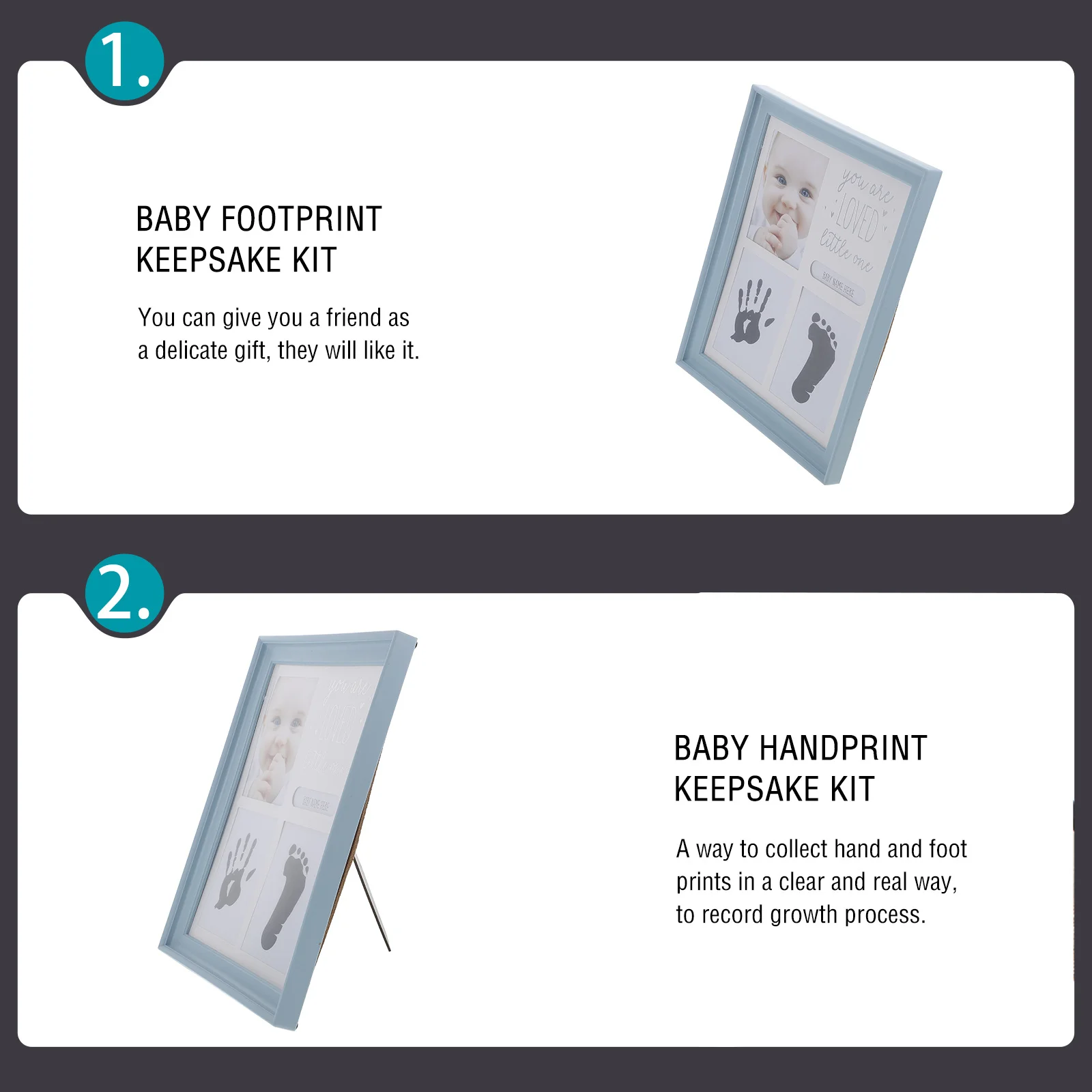 1 مجموعة الطفل اليد وبصمة مختمة إطار صور الوليد استحمام الطفل هدية DIY بها بنفسك الرضع تذكار المعمودية التعميد بنين بنات