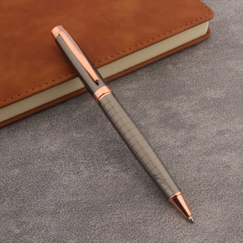 

student pen classic network metal grey rose golden Trim ballpoint Pen