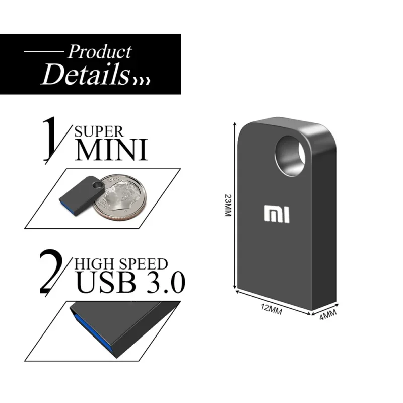 Xiaomi U Schijf Draagbare Usb Geheugen 2Tb 1Tb 512Gb Flash Drives Metalen Usb 3.0 Type C Hoge Snelheid Waterdichte Pen Drive Stick 2024