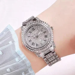 Luxury Women Watch with Diamond Elegant Brand Quartz Steel Bracelet Watches Ladies Zircon Crystal Top Fashion Wristwatch Clock