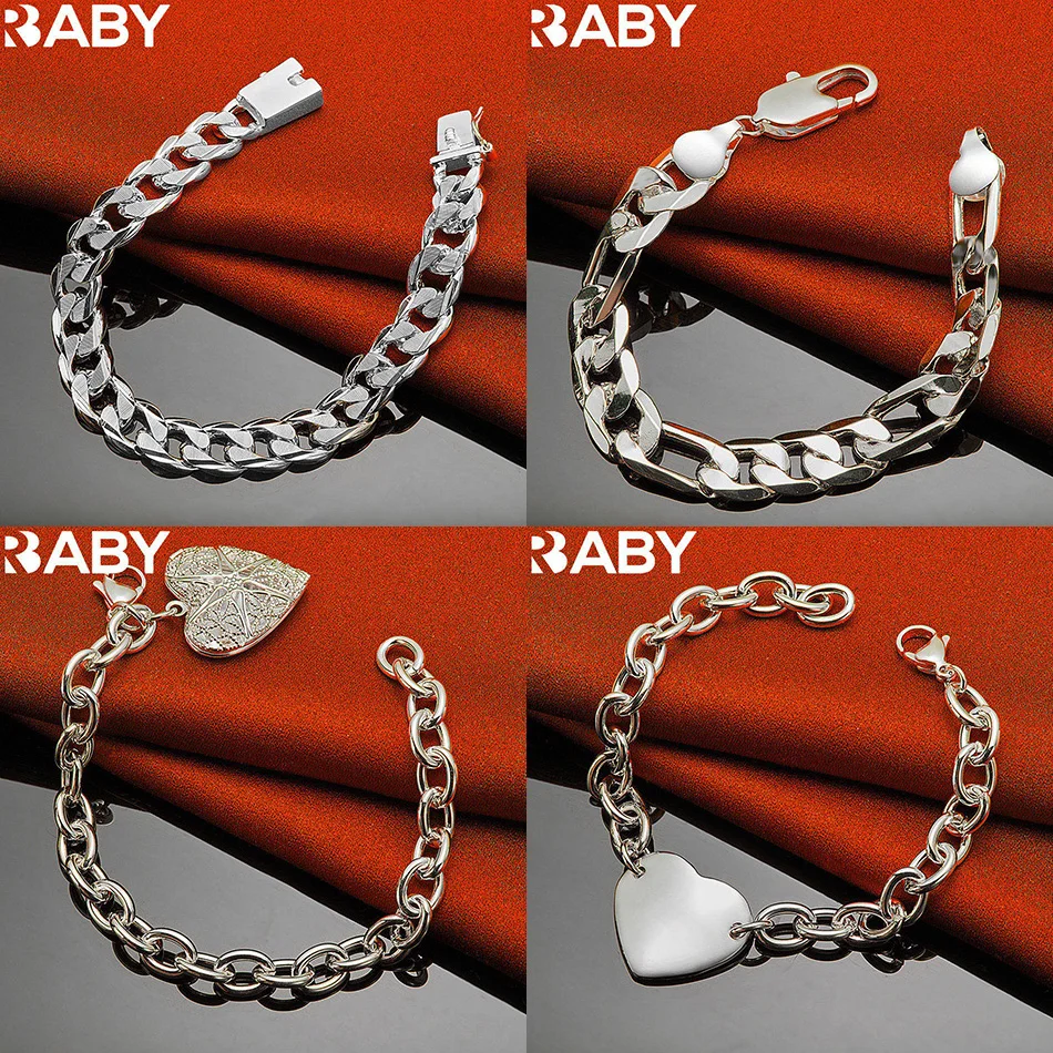 

URBABY 925 Sterling Silver Design Bracelets For Women Men Charm Trend Birthday Gifts Fashion Party Fine Jewelry
