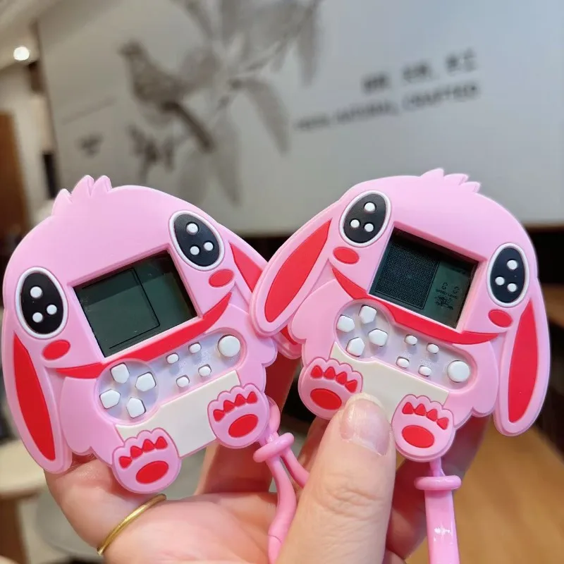 漫画スティッチゲーム機キーホルダー減圧テトリスゲームバッグペンダントカップルギフト
