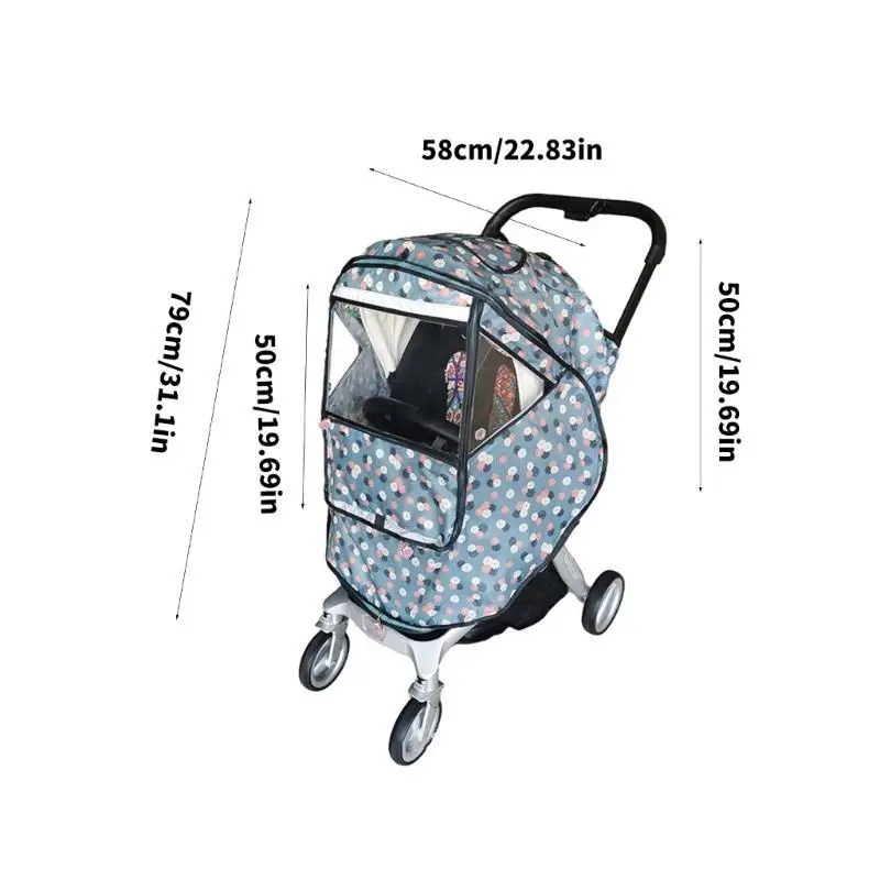 U13F Windproof Cover with Insect Net Weather Shield Pushchair Strollers Accessories