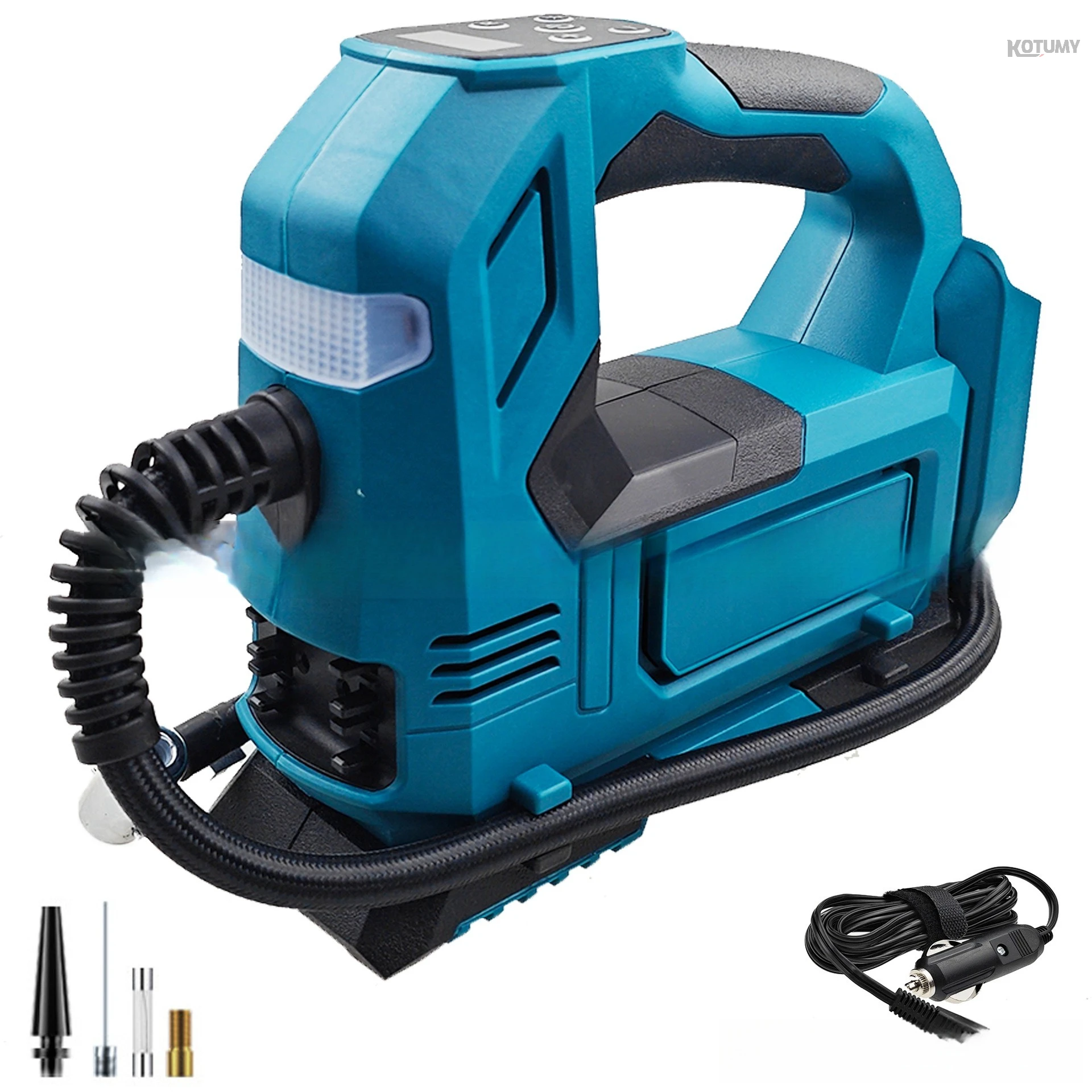 

Dual Voltage 12V 24V Portable Air Compressor LCD Display Quick Inflator Fit Dewalt Makita Milwaukee