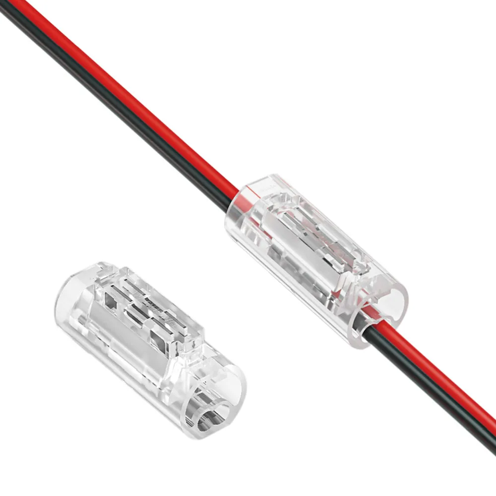 Low Voltage Wire Connectors 2 Pin, Quick Splice Joints 22-20 AWG, No Strip Insulation Piercing clips, Solderless Crimp for LED W