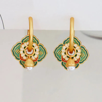 Modern Jewelry Elegant Temperament Green Color Flower Earrings For Women Female Gifts Delicate Design Ear Accessories