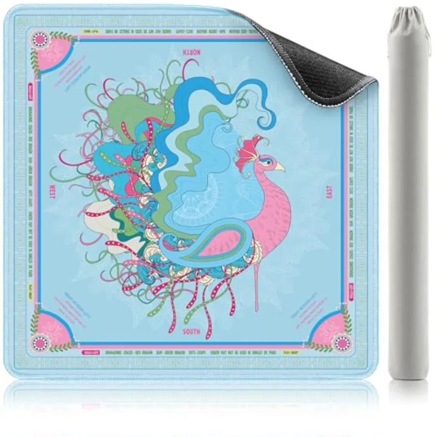 

Mahjong Mat 32"x32" - Non-Slip Quiet Waterproof and Foldable Game Mat for American Mahjong